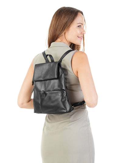 CLUTY City-Rucksack Damen | echt Leder, Made in Italy