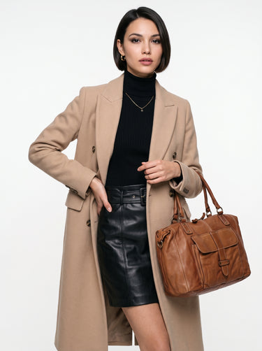 FORTY° Shopper XXL Damen | echt Leder, Made in Italy