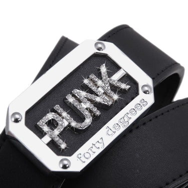 FORTY DEGREES Gürtel mit silberner "PUNK" Schnalle Damen  |  echt Leder, Made in Italy