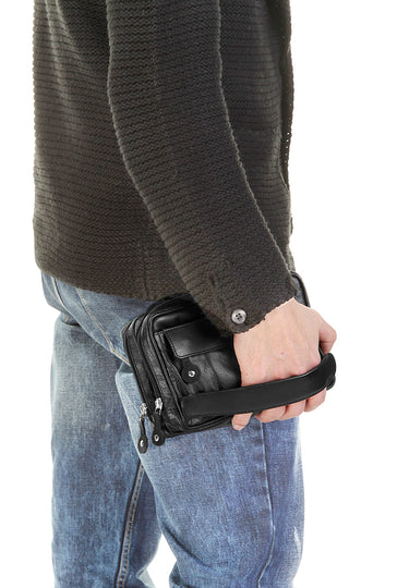 SZUNA Handgelenktasche Herren  |  echt Leder
