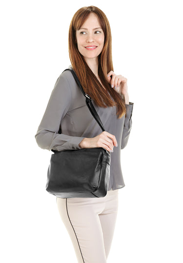 SAMANTHA LOOK Umhängetasche Damen  |  echt Leder, Made in Italy