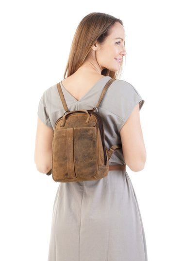 BAGAN Rucksack Damen  |  echt Leder