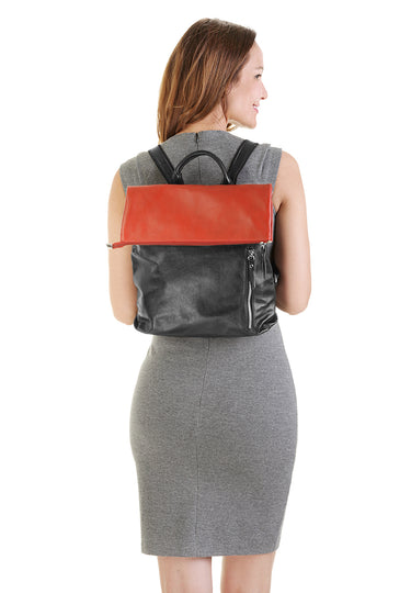 CLUTY City-Rucksack Damen  |  echt Leder, Made in Italy