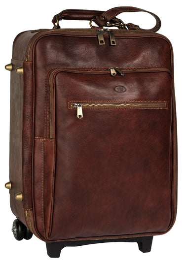 PIKÉ Reise Trolley PERUGIA Herren, Damen  |  echt Leder, Made in Italy