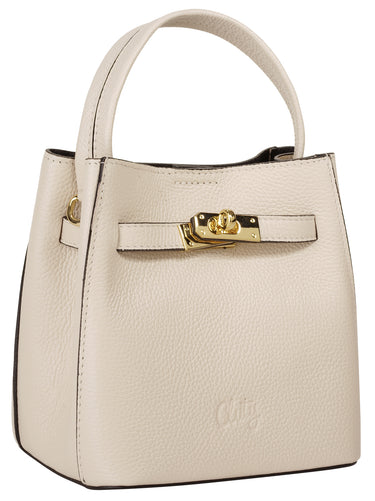 CLUTY Umhängetasche Damen  |  echt Leder, Made in Italy